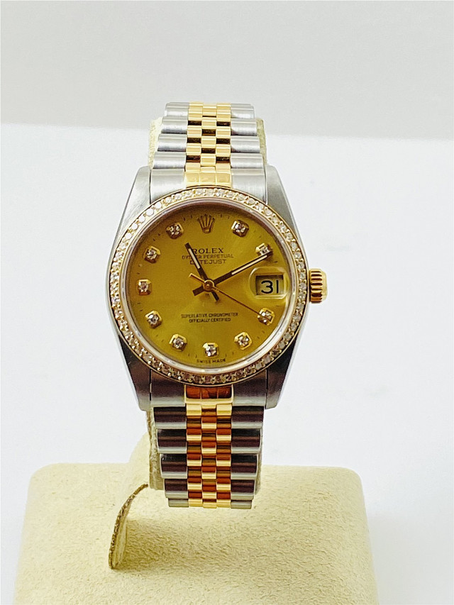 Diamond Rolex Datejust 68273 Two Tone