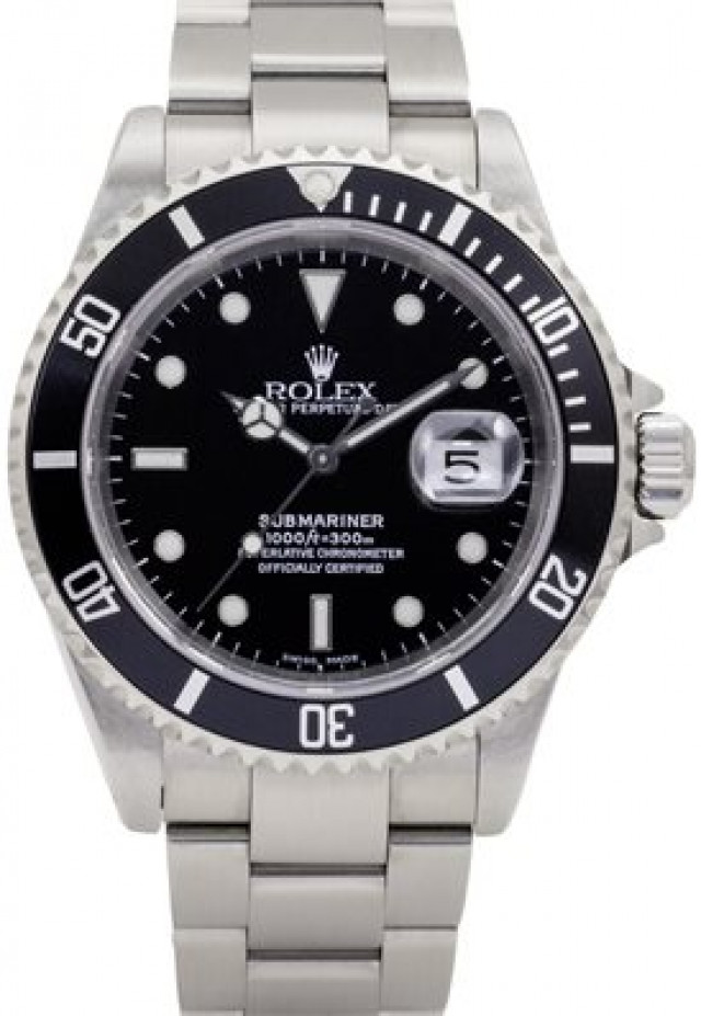 Used Steel on Oyster Rolex Submariner 16610 40 mm
