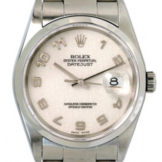 Rolex 16200 Steel on Oyster, Smooth Bezel White with Silver Arabic