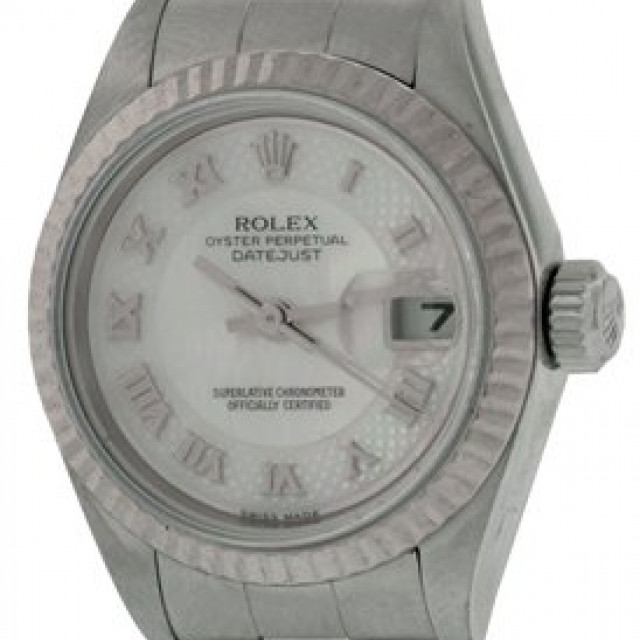 Rolex 79174 White Gold & Steel on Oyster White Mother Of Pearl with Silver Roman