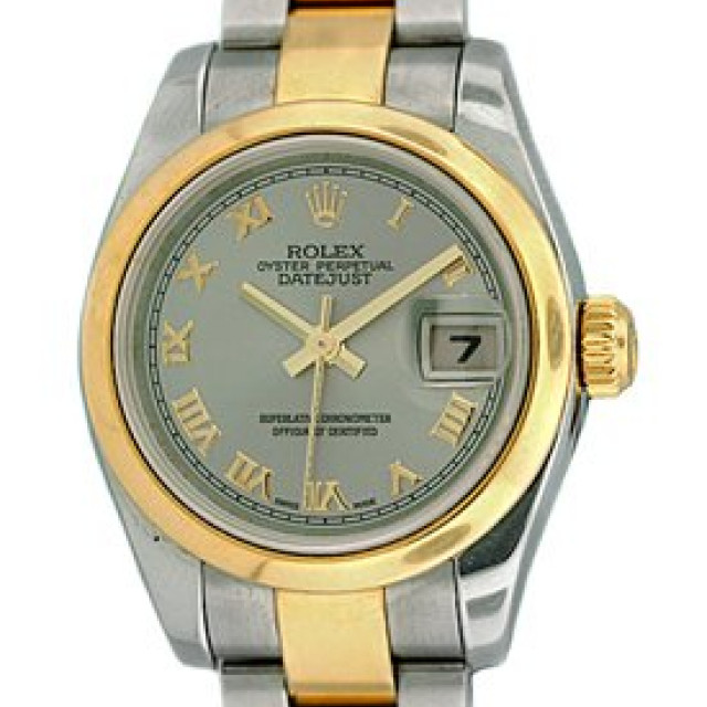 Rolex 179163 Yellow Gold & Steel on Oyster, Smooth Bezel Rhodium with Gold Roman