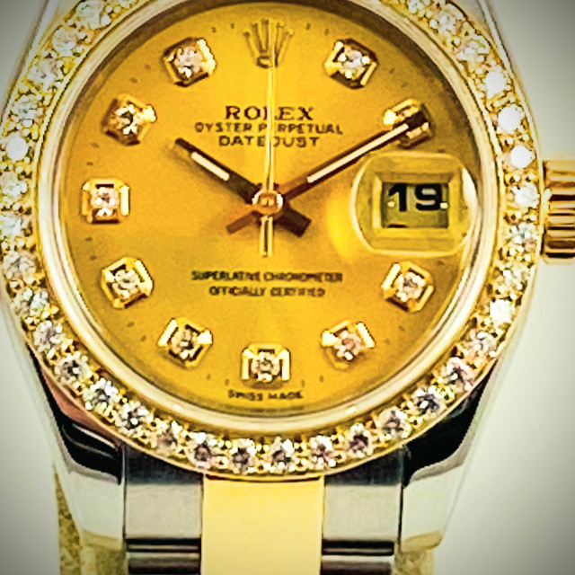 Rolex 179163 Yellow Gold & Steel on Jubilee, Smooth Bezel Champagne Diamond Dial