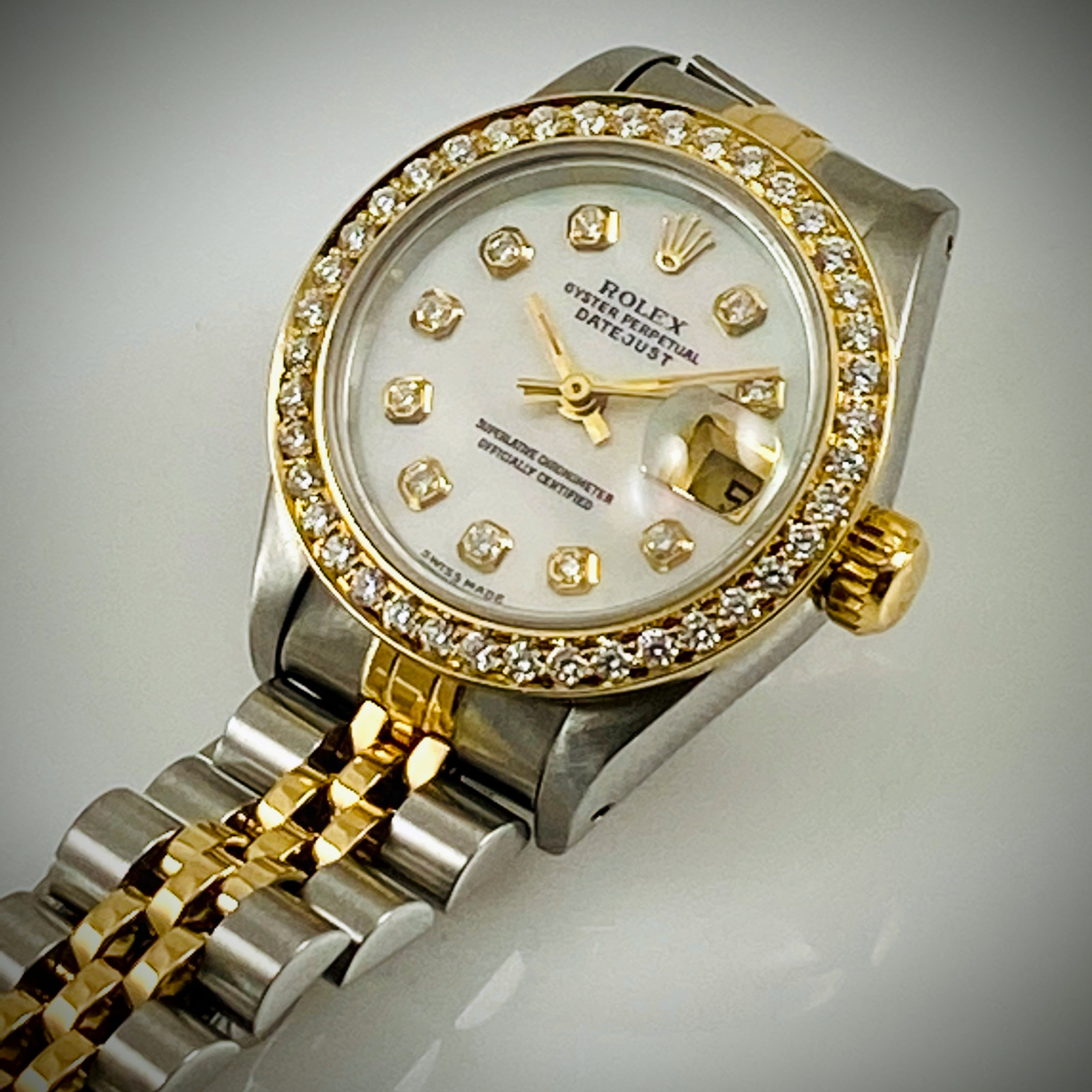 Dimond Rolex Datejust Ref. 69173 Mother Of Pearl Dial