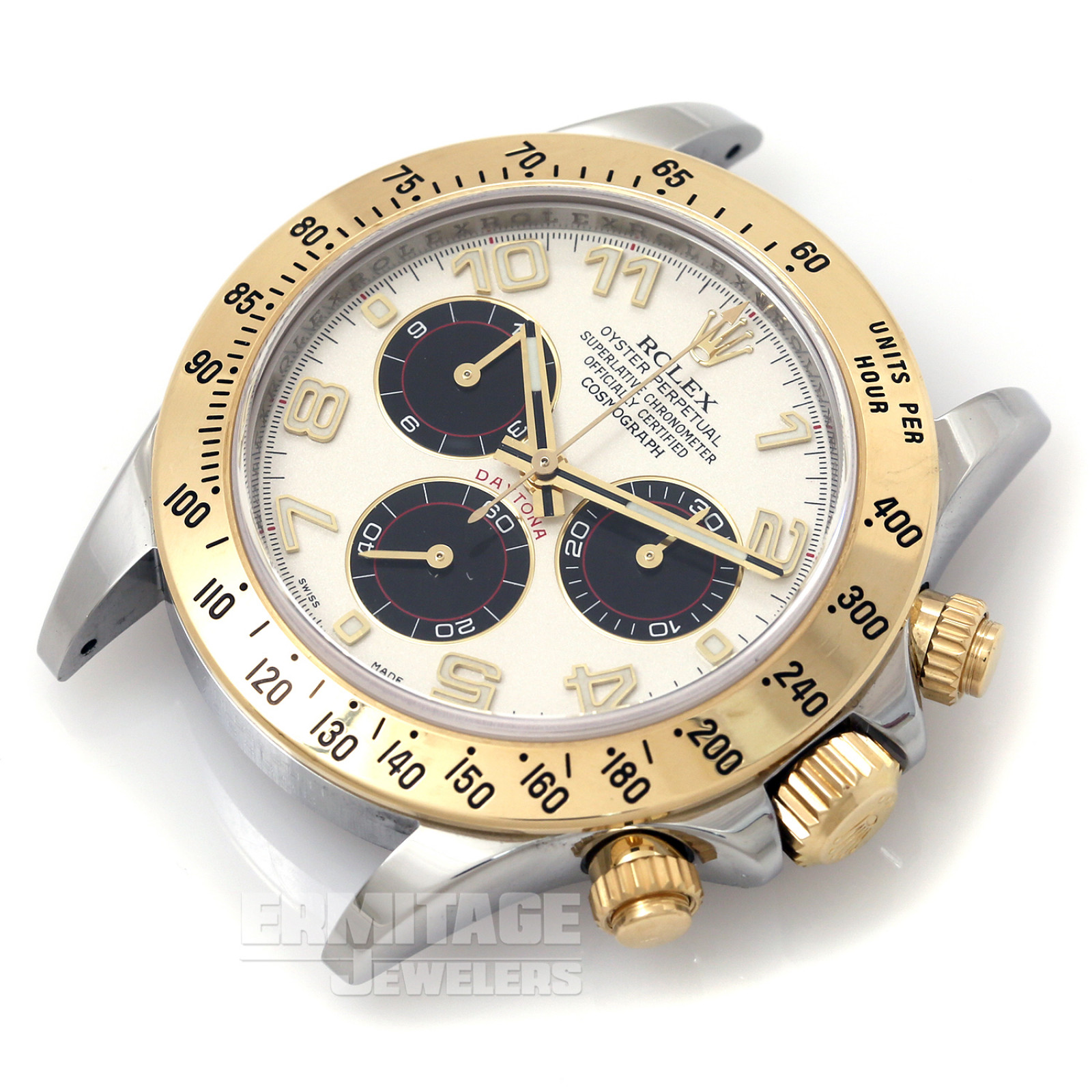 40 mm Rolex Daytona 116523 Gold & Steel on Oyster with White Panda Dial