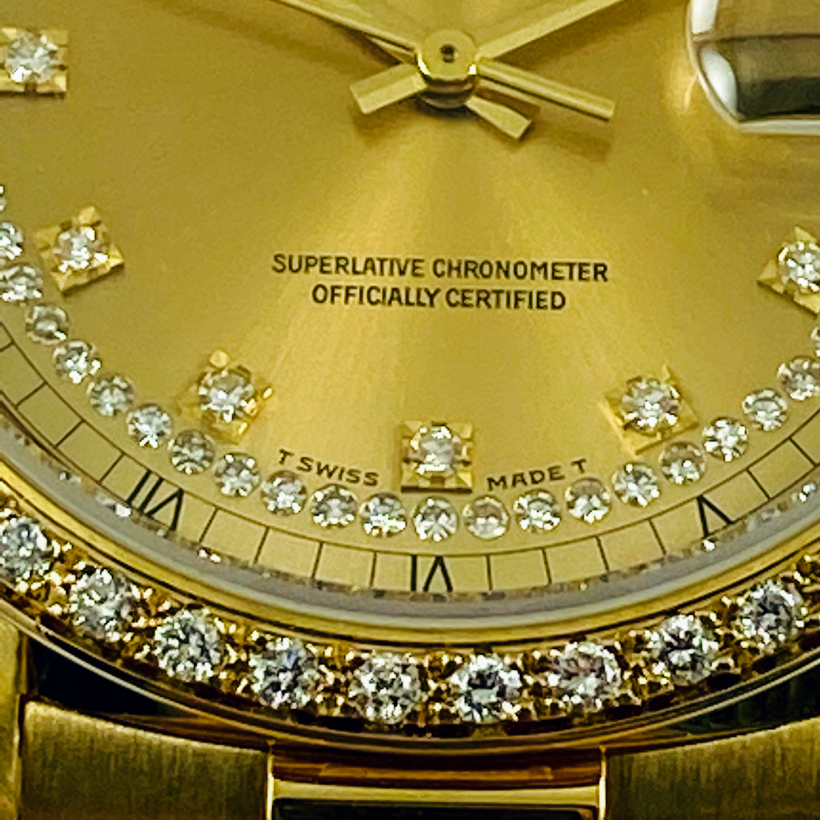 Rolex 18348 Factory Original Diamonds Mint Condition.