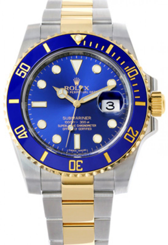 Rolex 116613 Yellow Gold & Steel on Oyster Blue