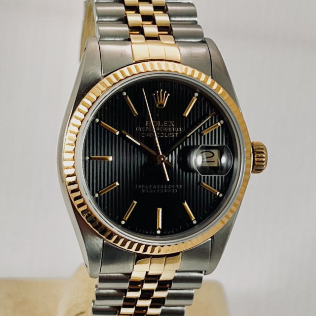 Rolex Oyster Perpetual Datejust Black Tapestry Dial Watch