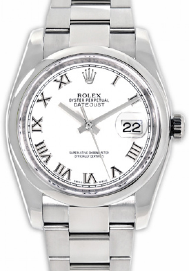 Rolex 116200 Steel on Oyster, Smooth Bezel White with Silver Roman