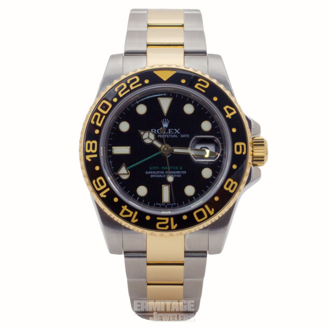 Pre-Owned Yellow Gold Rolex GMT-Master II 116713 with Black Dial
