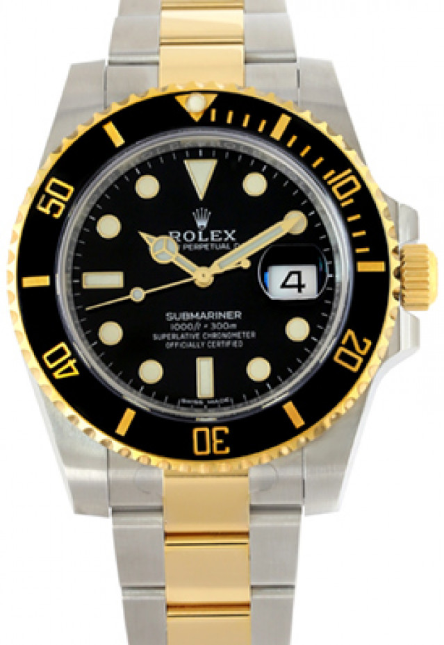 Rolex 116613 Yellow Gold & Steel on Oyster Black
