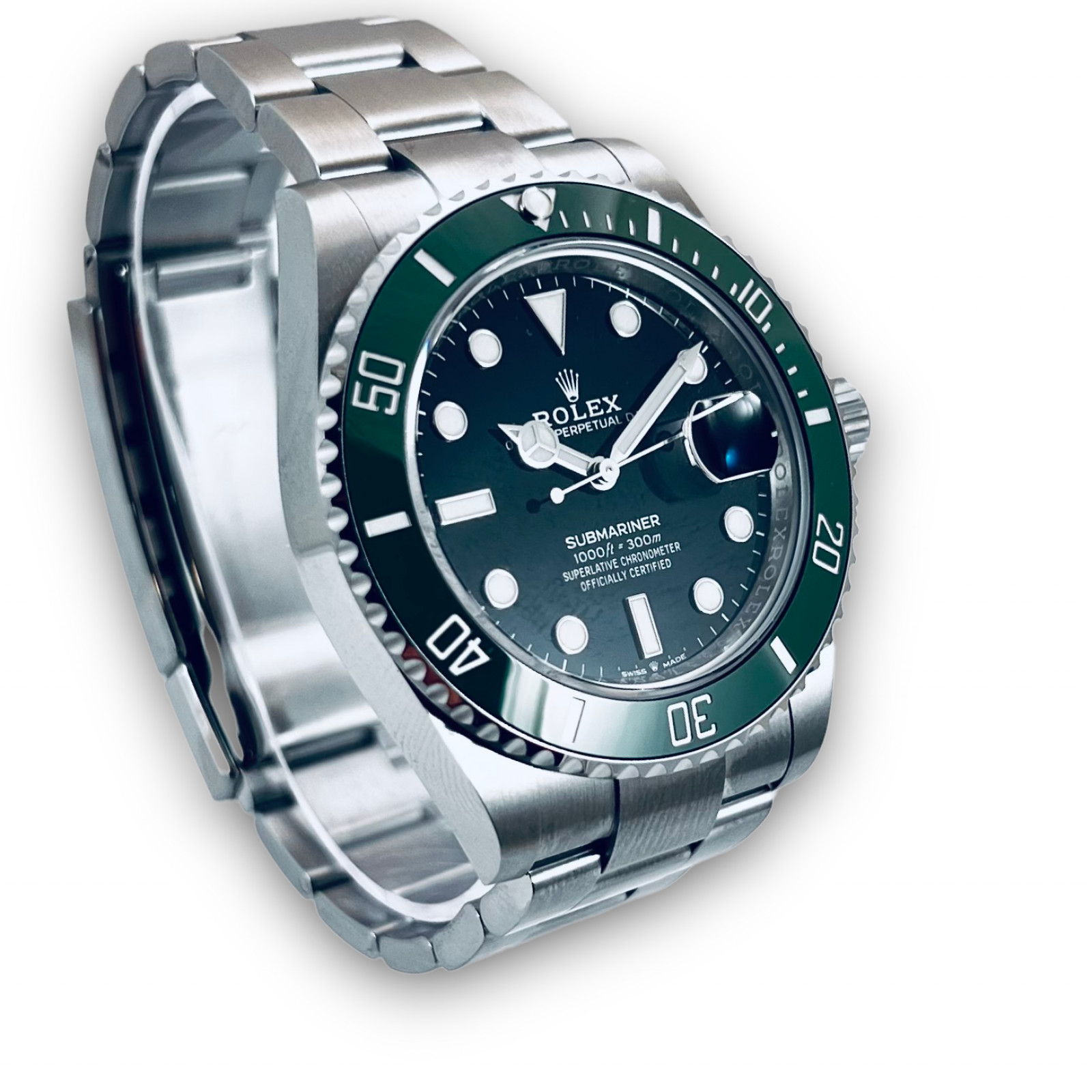 Rolex Submariner Green Kermit Cerachrom Mens Watch 126610LV Unworn