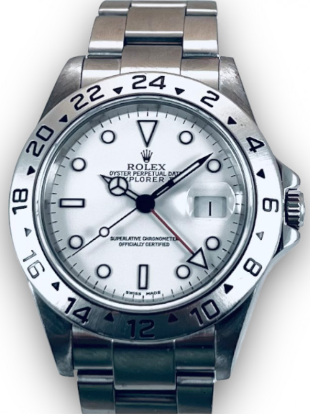 Rolex 16570 Steel on Oyster White