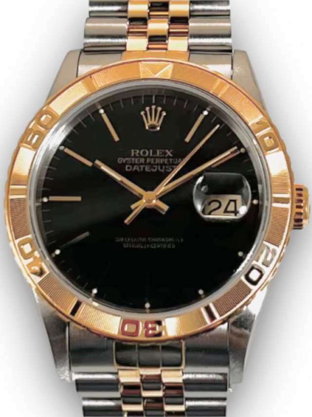 Rolex 16263 Yellow Gold & Steel on Oyster Black with Gold Index