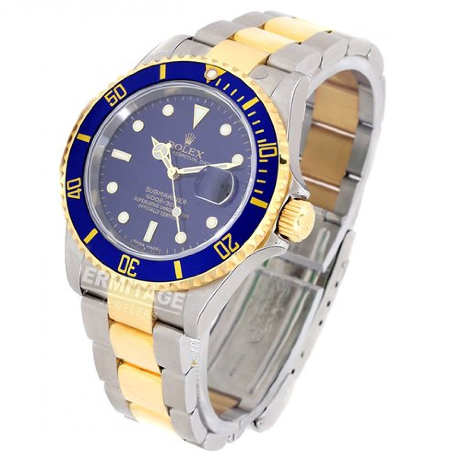 Blue Rolex Submariner 16613  Gold & Steel