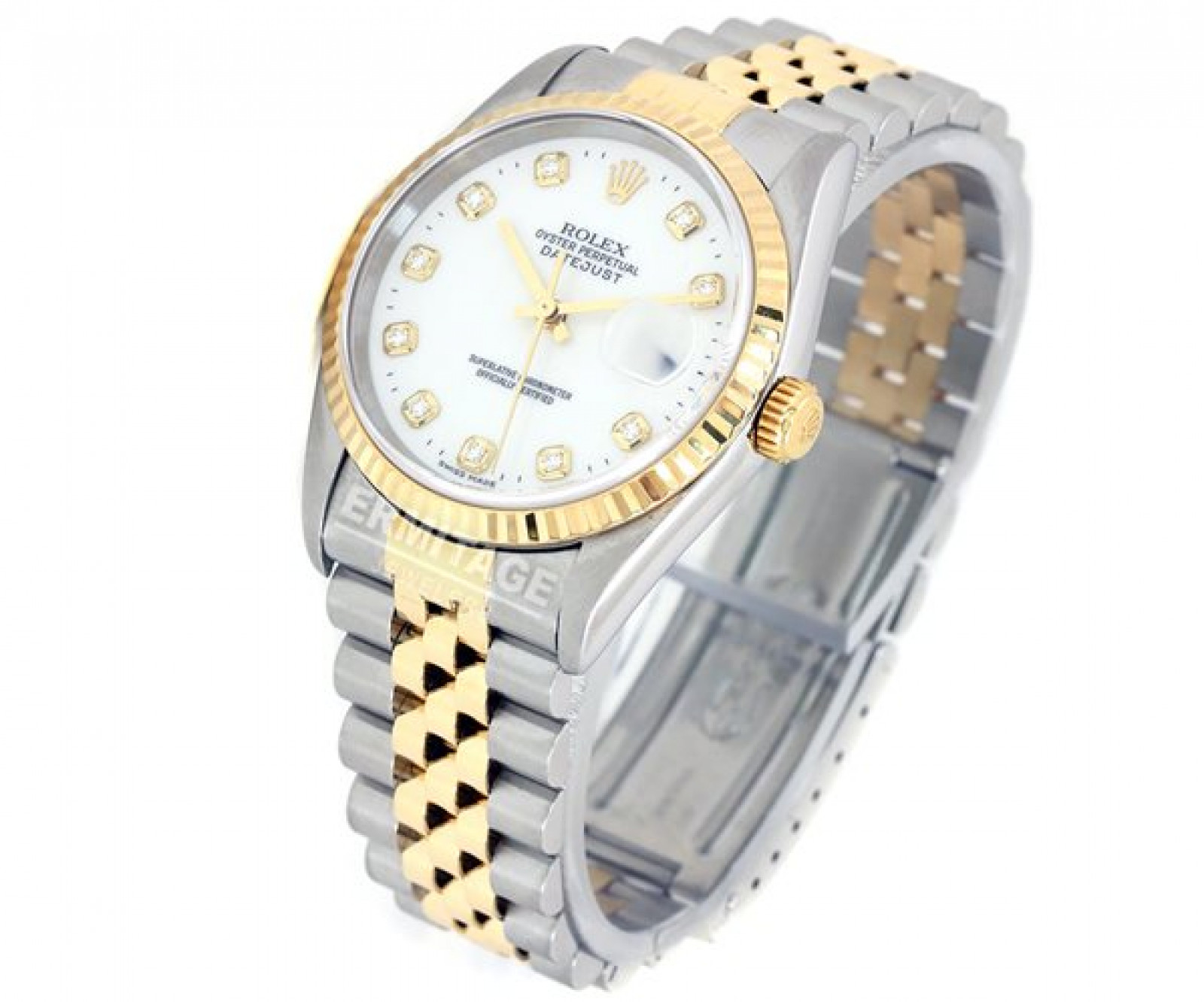 Pre-Owned Two Tone Rolex Datejust 16233 with Diamonds