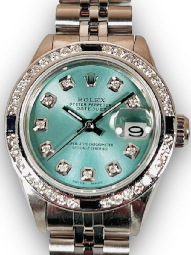 Rolex 69160 Steel on Oyster, Smooth Bezel Blue Diamond Dial
