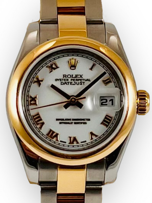 Rolex 179163 Yellow Gold & Steel on Oyster, Smooth Bezel Black with Luminous