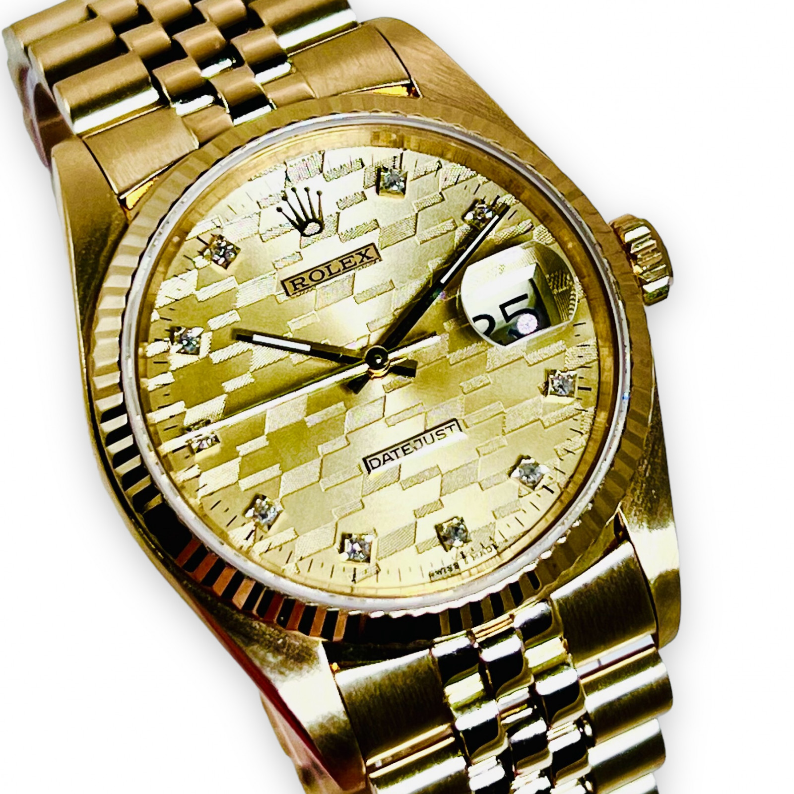 Rolex Date 14k Yellow Gold Chevrolet logo Vintage Mens Watch 15007 |  SwissWatchExpo