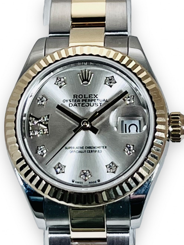 Rolex 279173 Yellow Gold on Jubilee, Fluted Bezel Champagne with Gold Roman