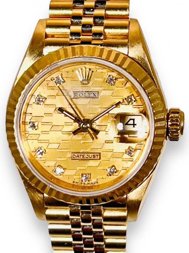Rolex 69178 Yellow Gold on President, Diamond Bezel Champagne Diamond Dial