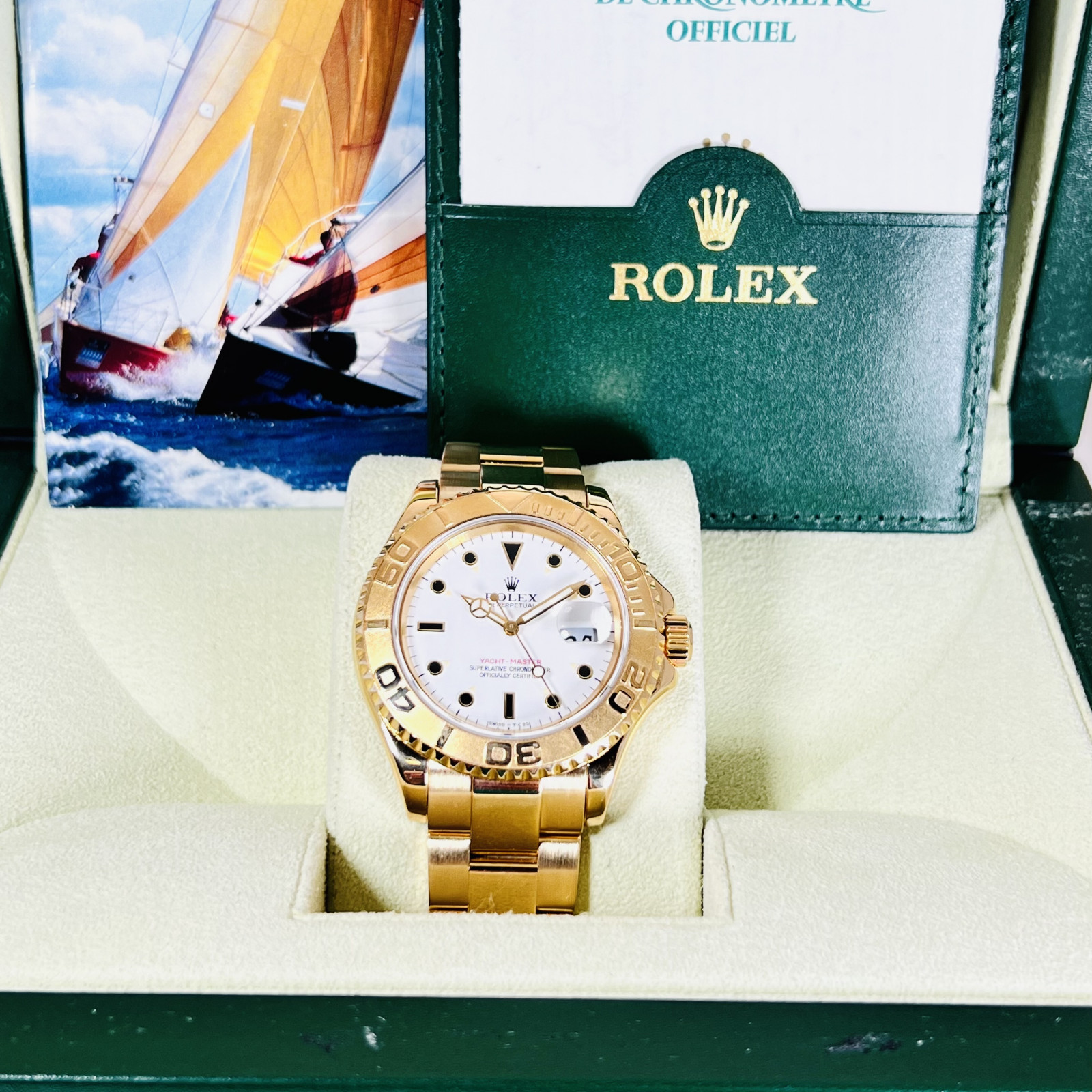 Rolex Yacht-Master 40mm Mens Solid 18K Yellow Gold Watch 16628