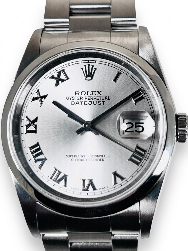 Rolex 16200 Steel on Oyster, Smooth Bezel Black with Silver Index