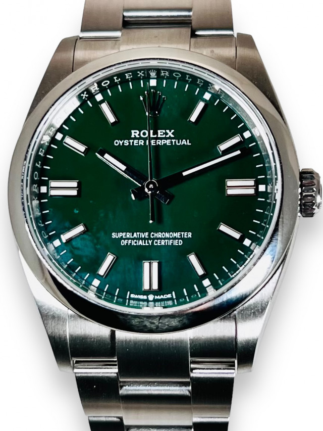 Green Rolex Oyster Perpetual 126000 Unworn 2023
