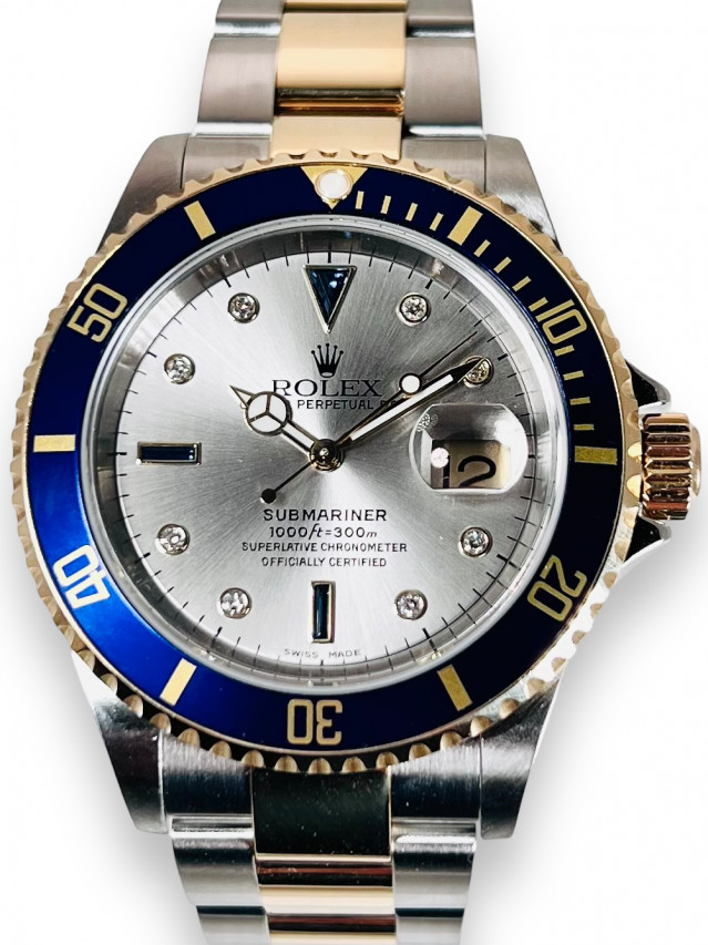 Rolex 16613 Yellow Gold & Steel on Oyster Champagne Diamond Dial