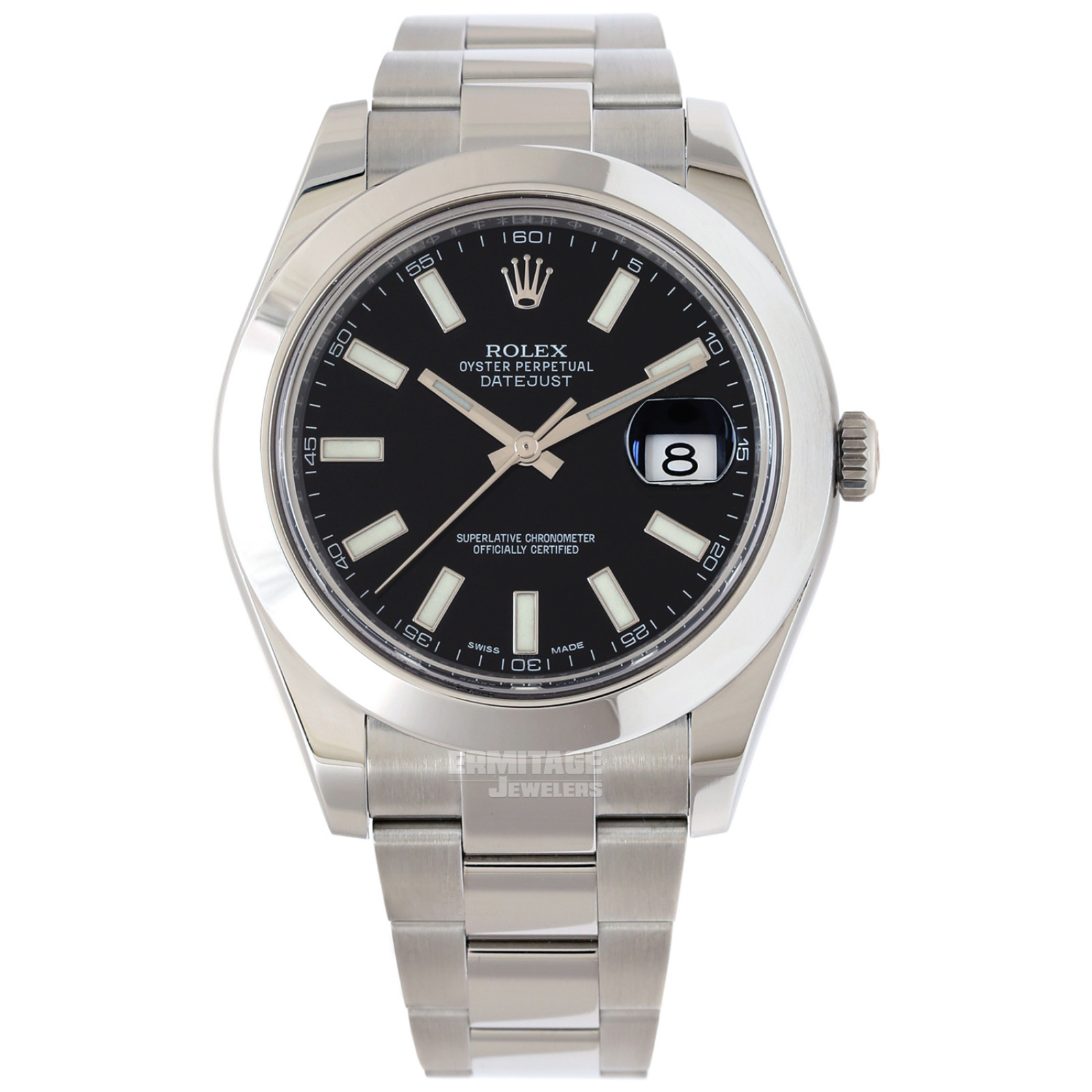 Stainless Steel Rolex Datejust 116300 Black Dial