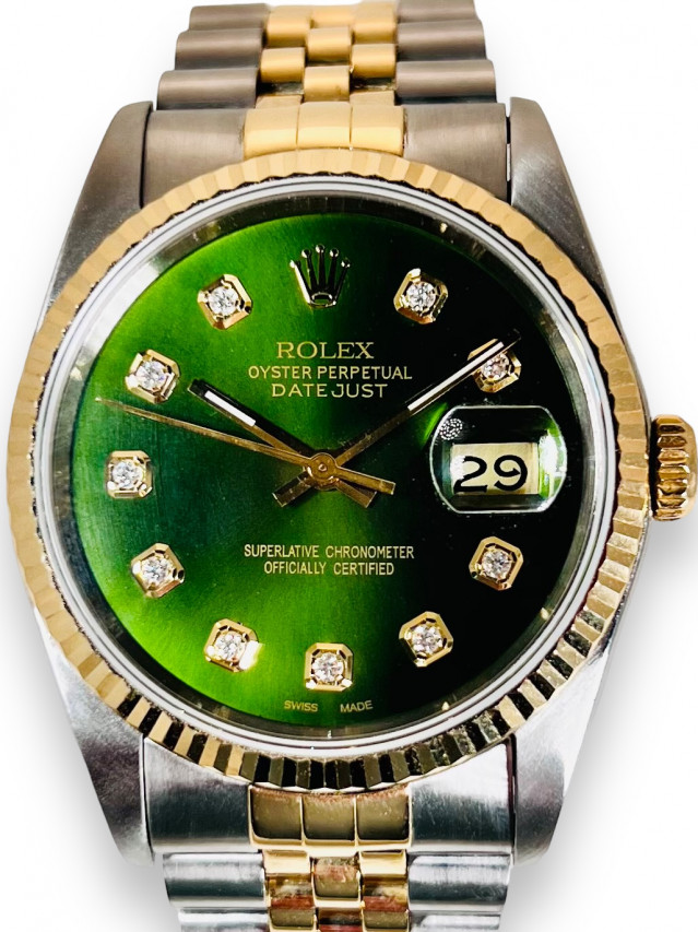 Rolex Datejust 16233 36 mm Green Diamond Dial