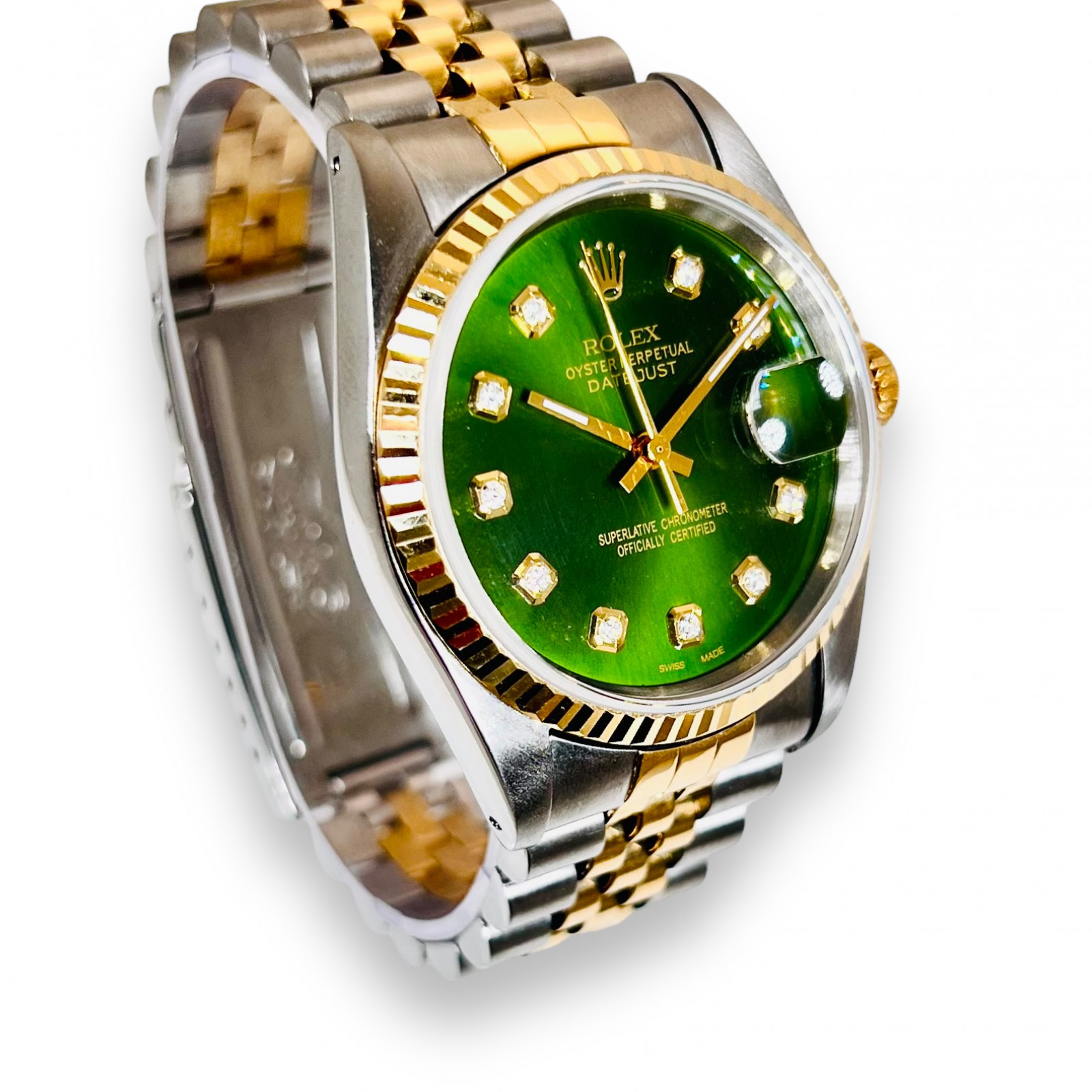 Rolex Datejust ref. 16233 Steel and Gold with Degradee Green Dial