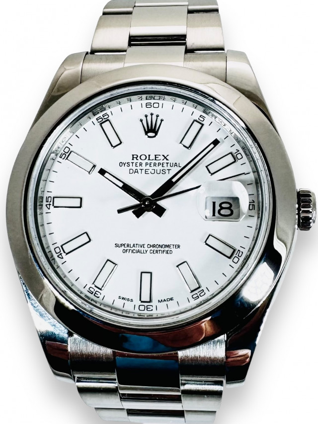 Stainless Steel Rolex Datejust 116300 White Dial