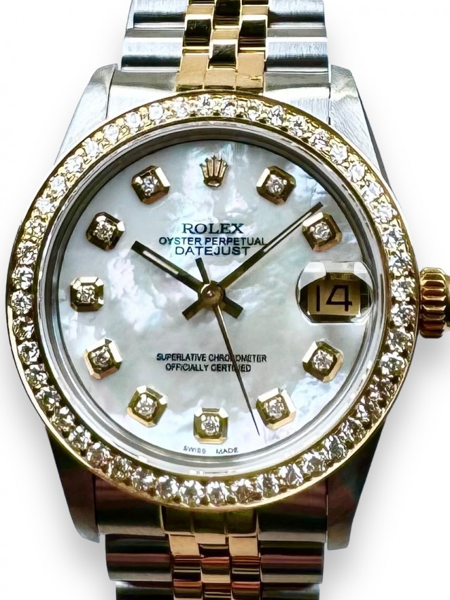 Mid Size Rolex Datejust 68273  Diamond bezel