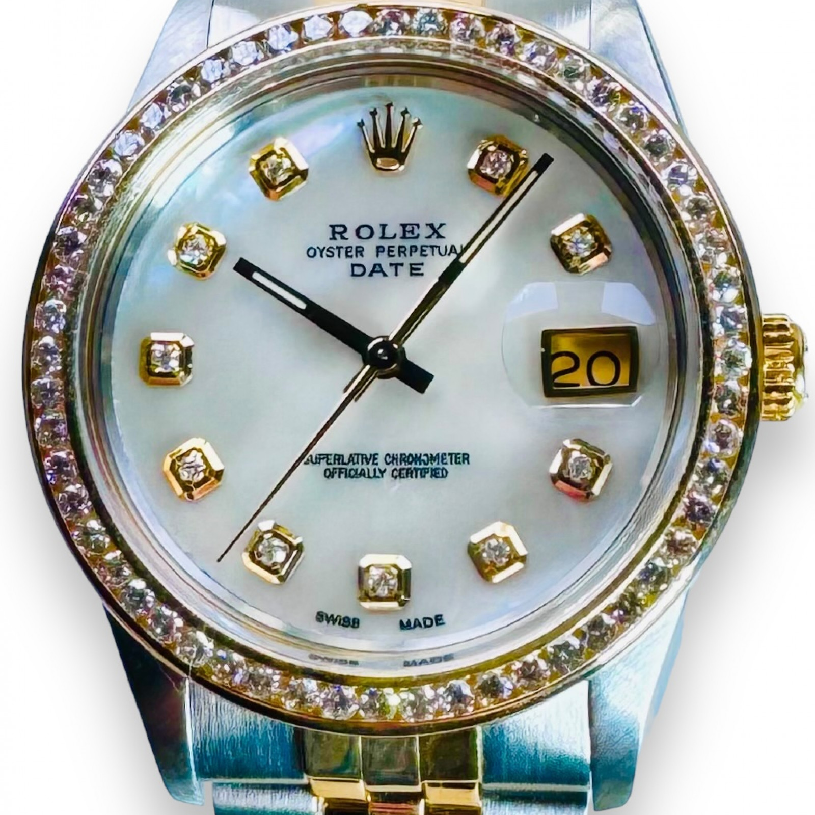 Rolex Date 15053 Diamond Bezel