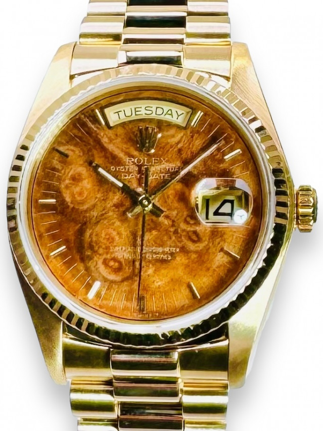 Rolex 18038 Yellow Gold on President, Fluted Bezel Champagne with Gold Index