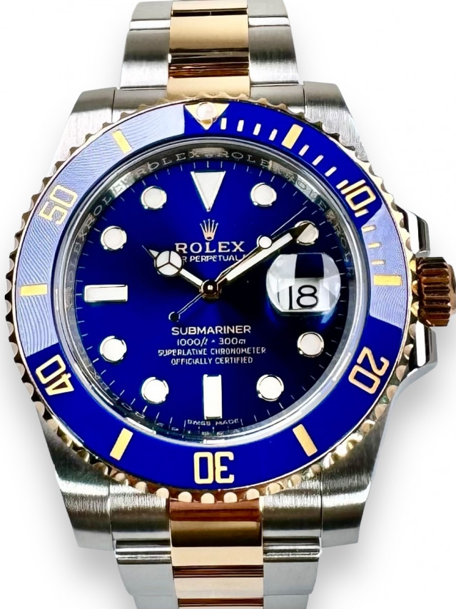 Rolex 116613 Yellow Gold & Steel on Oyster Blue