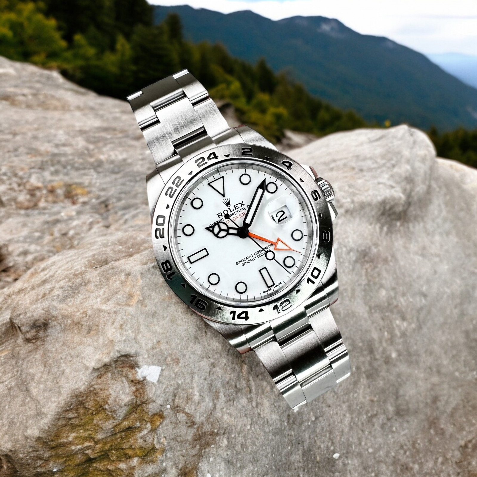 Pre-Owned Rolex Explorer II 216570 42 mm Lumnious Ermitage Jewelers