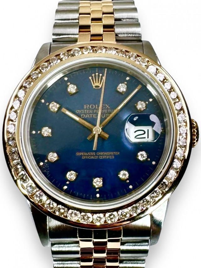 Rolex 16013 Yellow Gold & Steel on Jubilee, Fluted Bezel Champagne with Gold Index
