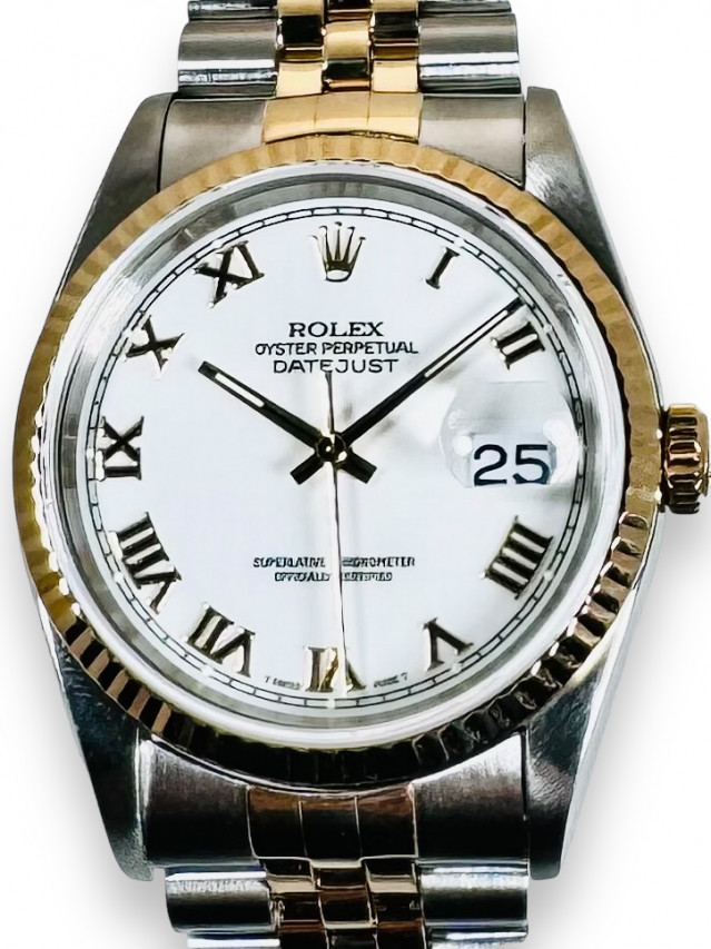 Rolex Datejust 16233  White Roman Dial